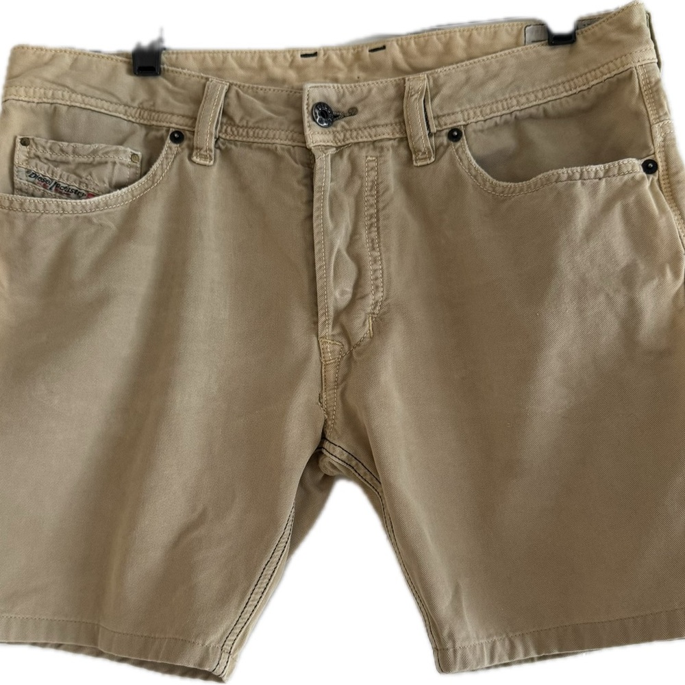 Diesel Men's Beige Flat Front Shorts